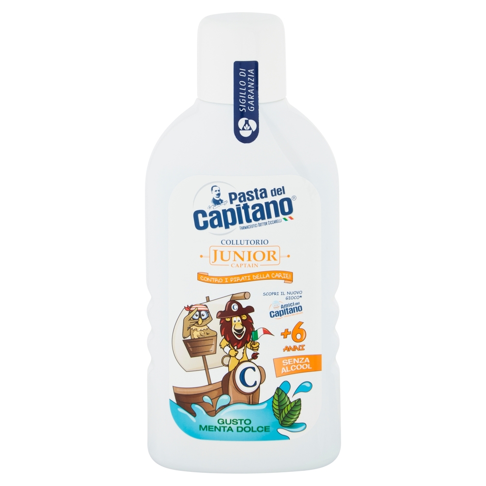 Pasta del Capitano Collutorio Junior Captain +6 anni Gusto Menta Dolce 400 ml